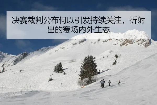 决赛裁判公布何以引发持续关注，折射出的赛场内外生态